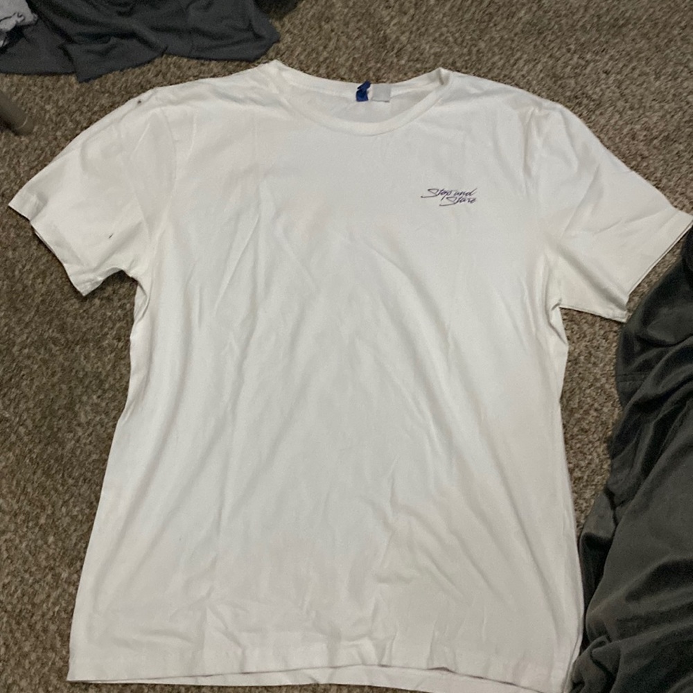 Stop and Stare white t-shirt